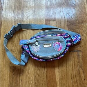 Justice Gray and Multicolor Sequin Kids Bag